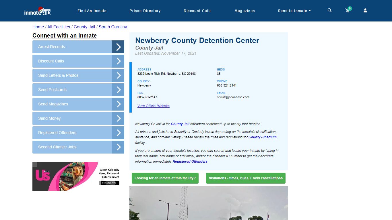Newberry County Detention Center - Inmate Locator - Newberry, SC
